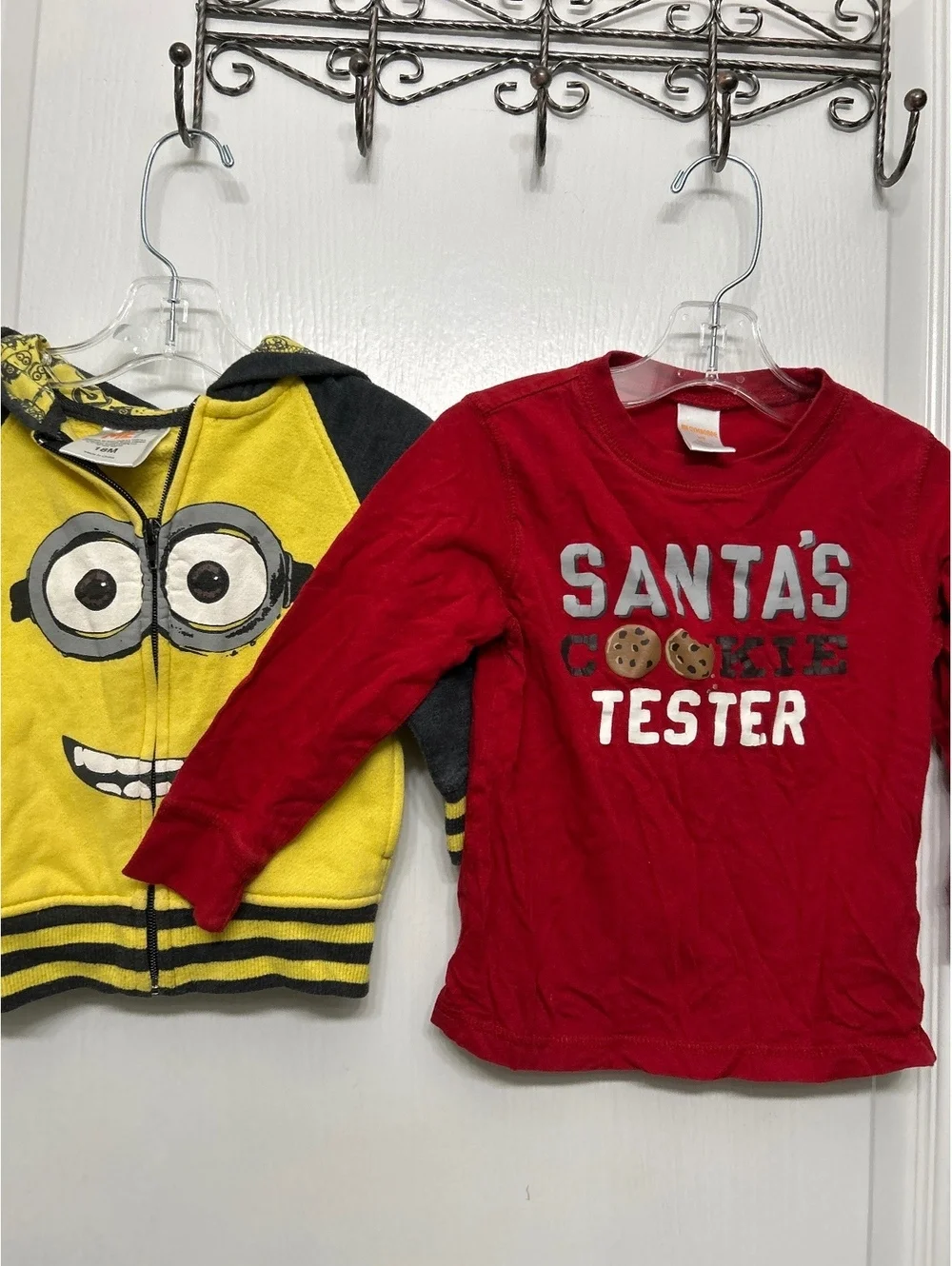 Gymboree Red 'Santa's Cookie Tester' Long Sleeve Shirt & Minions Yellow Hooded Z